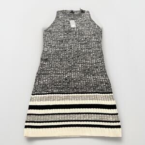 Splendid Gray Black White Cashmere Sweater Sleeveless Dress Size XL NWT $165 NEW